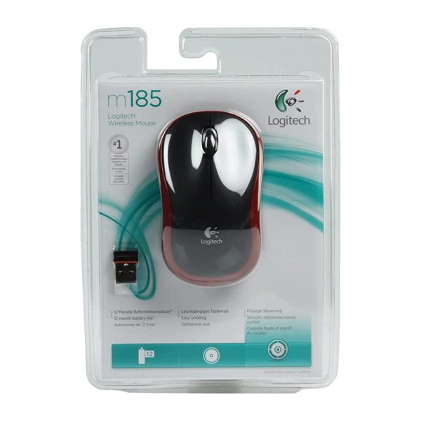 MOUSE LOGITECH M185 RED 910 002237