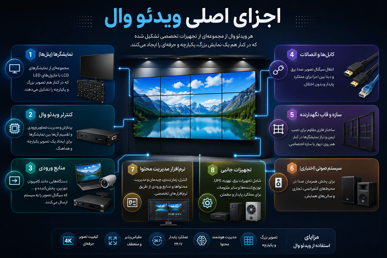 اجزای اصلی ویدئو وال